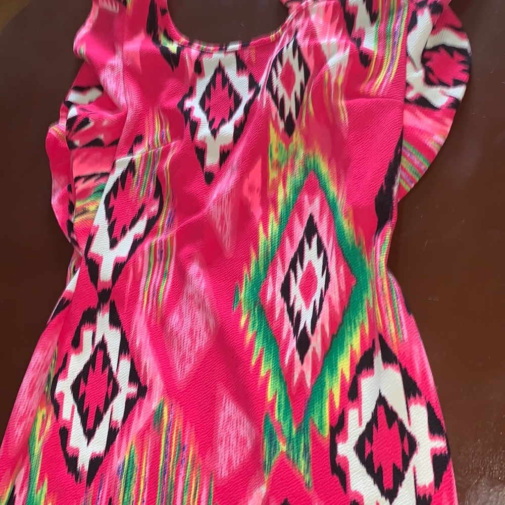 A maxi dress pink black green size large
